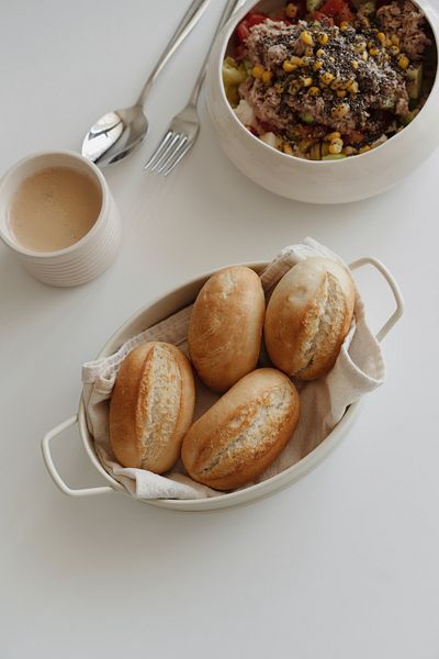 Dekorzdükkan 2-Piece Galvanized Oval Cream Mini Bread Tray / Tray