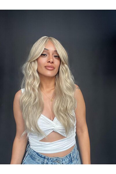 Suzan Peruk Yan Perçemli Gerçek Saç dokulu Peruk Su dalgası-Perçemli Üst kısm...