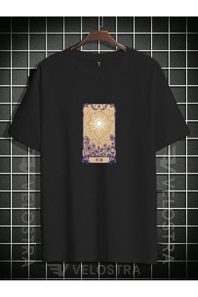 Velostra Unisex Tarot Card the Sun Printed Oversize T-Shirt