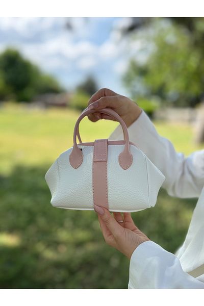 DEV 3 ADAM Nçs White Powder Mini Women's Hand and Shoulder Bag - the Minimal of Elegance (Width: 18~Length: 13)