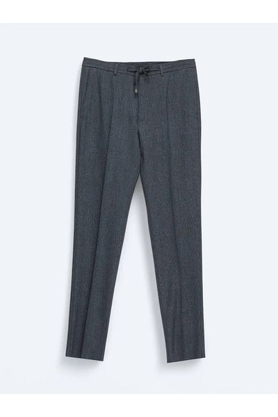 Kip Navy Blue Plain Comfort Fit Wool Blend Suit