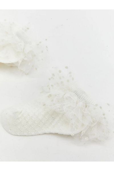 LC Waikiki Lcw Baby White Baby Girl Booties Socks