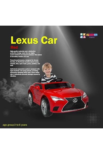 ALBADER Electric Ride On Car Lexus 2 Motors Car with Remote Control, Powered Ride on Car for Kids
