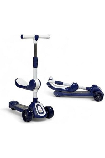 ALBADER 3 in 1 Kick Scooter, Height-Adjustable Scooter Wheels and Anti-Slip Deck