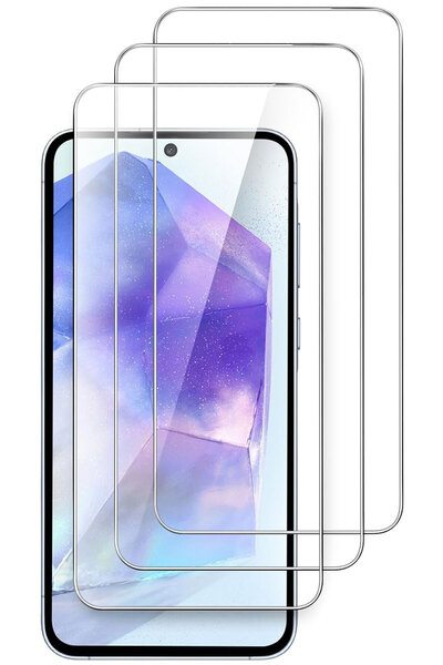 CEPSTOK Samsung Galaxy A55 Kırılmaz Cam 3 Adet Temperli Şeffaf Ekran Koruyucu...
