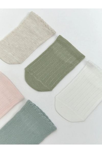 LC Waikiki Lcw Baby Green Basic Baby Girl Booties Socks 5-Pack