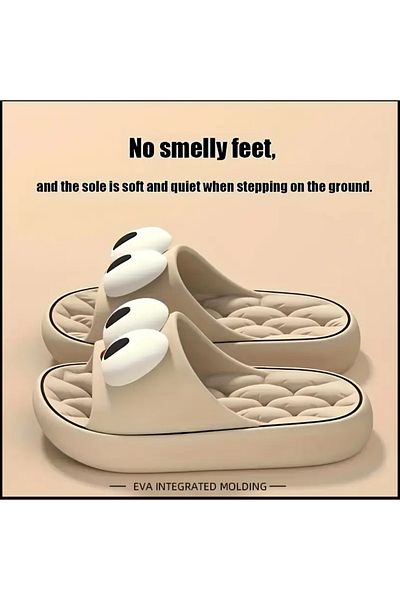 ORGANICYOU Fuzhou Unisex Cartoon Eye Design Eva Anti-Slip Slippers - No Odor Lightweight Comfort