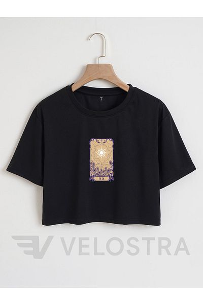 Velostra Women's Tarot Card the Sun Printed Crop