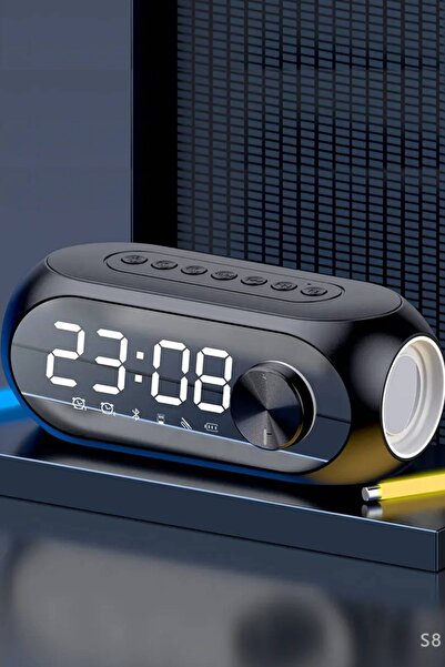 plentiful S8 RGB Led Işıklı Dijital Saat Bluetooth Hoparlör MP3 FM Radyo USB ...