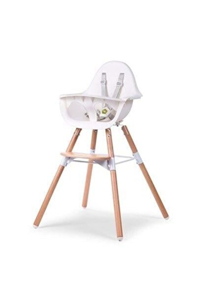 CHILDHOME Evolu 2 Mama Sandalyesi, Naturel / Beyaz + Beyaz Tepsi + Silikon Ma...