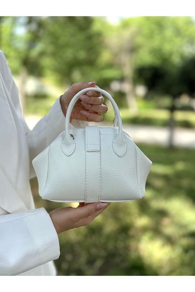 DEV 3 ADAM Nçs White Mini Women's Hand and Shoulder Bag - Minimal of Elegance (Width: 18~Length: 13)