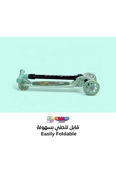 ALBADER سكوتر، سكوتر بثلاث عجلات مع مقبض وسكوتر تزلج LED عريض للغاية، سكوتر خفيف الوزن