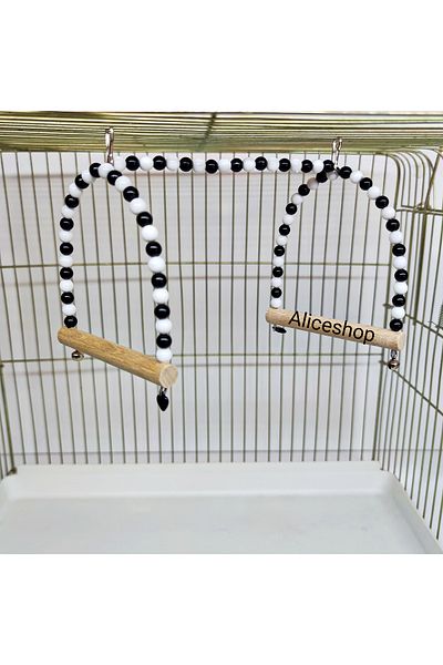 aliceshop Fan Colorful 2-Piece Bird Swing Perch Toy