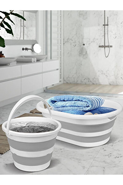 HomeShopping Katlanabilir Akordiyon Kova Seti (Kova 6 LT - SEPET 26 LT )