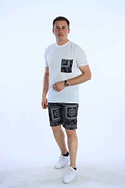 TMB Bandana Shorts Set White