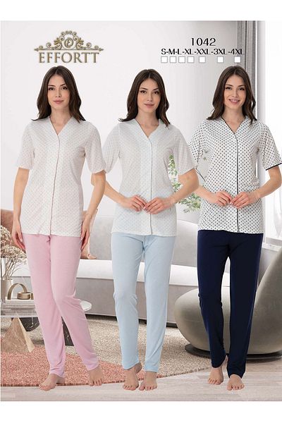 Effortt Set de pijamale de maternitate pentru gravidă Set de maternitate elegant cu buline