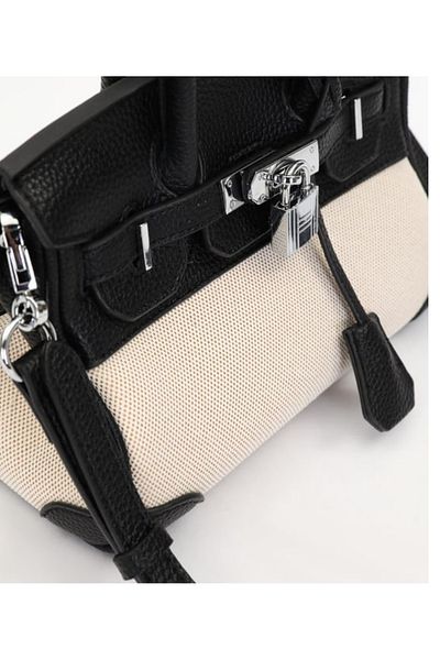 Levidor Black Bag with Square Lock Detail