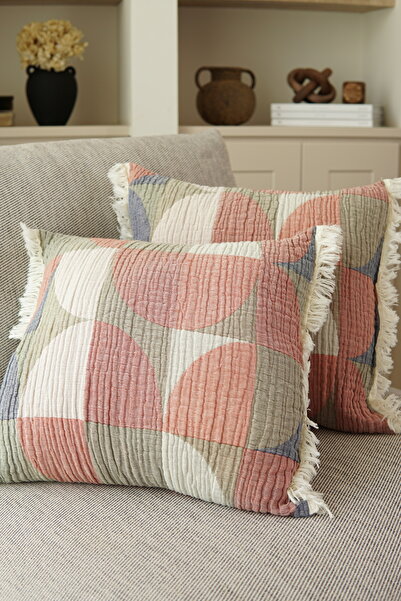 Pilloveland 2'li Müslin Kırlent Kılıfı - 100% Pamuk - 3 Kat Müslin - Dilim