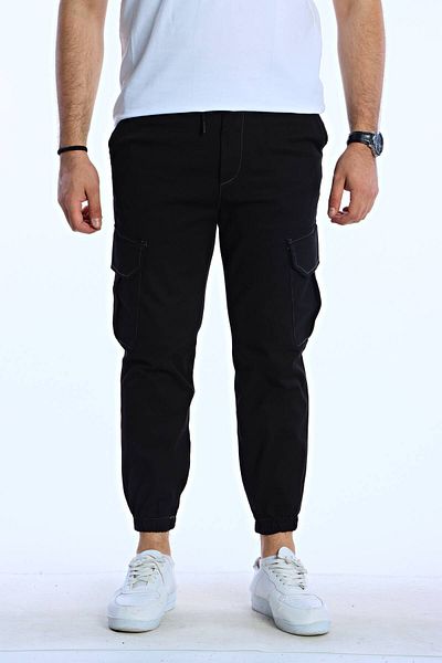 eg38 Marco Cargo Pocket Trousers Black