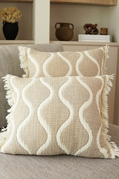 Pilloveland 2'li Müslin Kırlent Kılıfı - 100% Pamuk - 3 Kat Müslin - Dalga