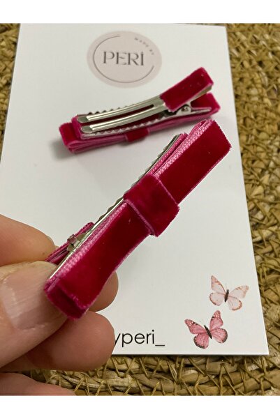 MADE BY PERİ Velvet Mini Bow Snap Hair Clip Set of 2.