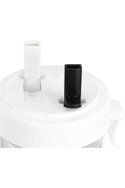 SIKS ® Cană dublă portabilă, transparentă, 2 paie, reutilizabilă, plastic, pentru ceai cu bule, 600 ml, albă