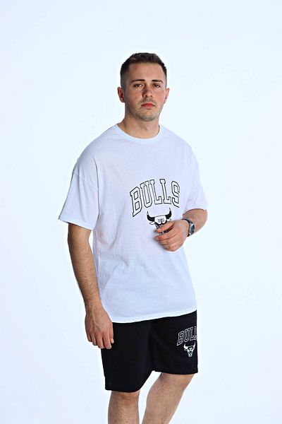 eg38 Bulls Printed Shorts Suit White