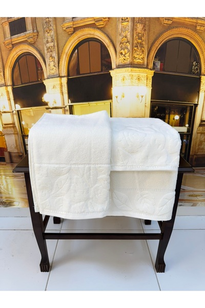 Artiva Home Collection 100% Cotton Jacquard Partial Velvet Luxury Hand and Bath Towel Set