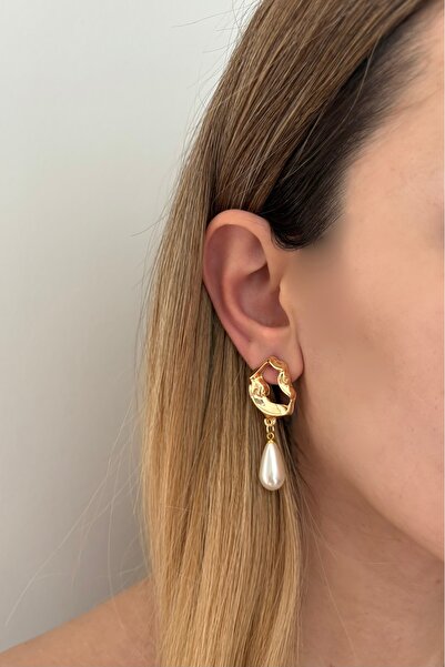 Lavian Accessories İnci Detaylı Sallantılı Dork Küpe