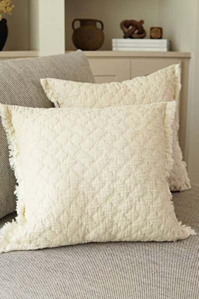 Pilloveland 2'li Müslin Kırlent Kılıfı - 100% Pamuk - 3 Kat Müslin - Kapitone