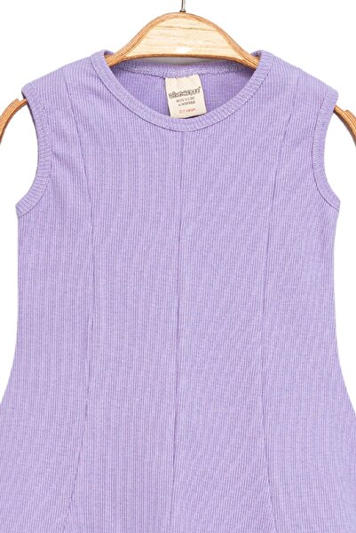 Divonette Girl's 100% Cotton Set of 2 Sleeveless Camisole Lilac and Babydoll Dress