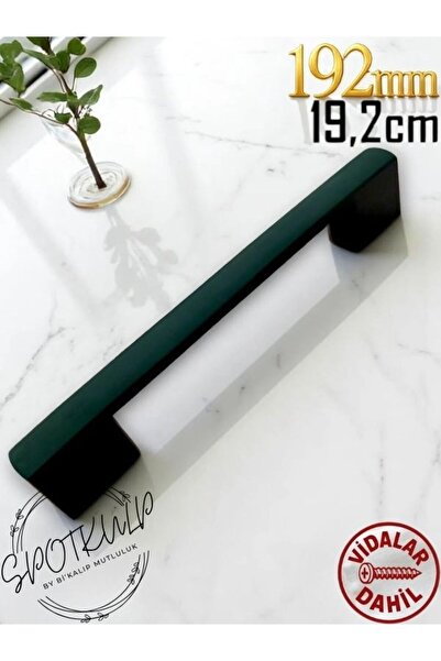 spotkulp 192 mm SİYAH SERT PLASTİK KÖPRÜ MODEL MOBİLYA KULPLARI-MUTFAK, ÇEKME...