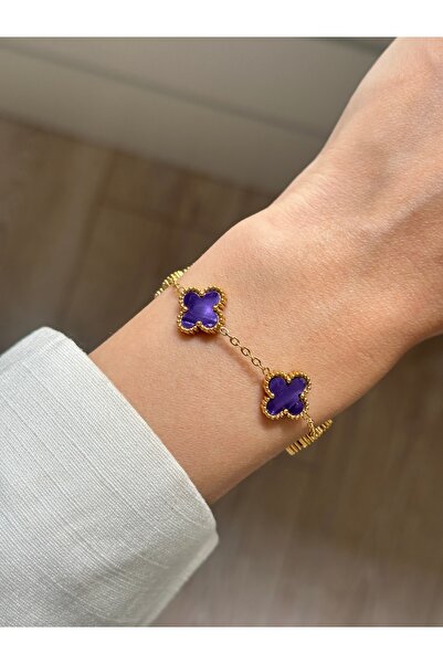 YOUES JEWELRY سوار من الفولاذ 316L بلون أرجواني لؤلؤي للنساء والرجال، سوار ذه...