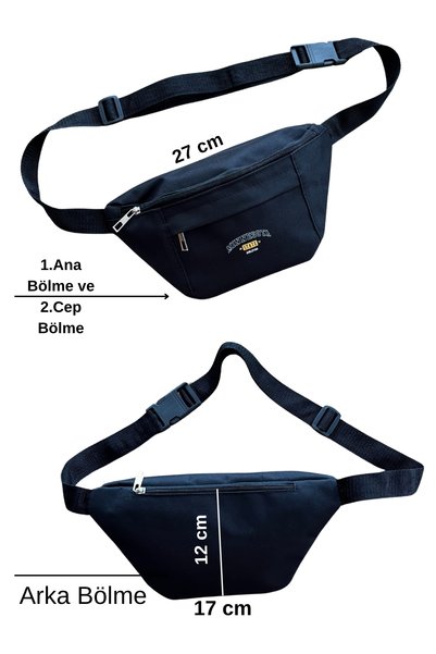 Outlet Çarşım Minnesota 3 Compartment Men's Waist and Cross Shoulder Bag Black