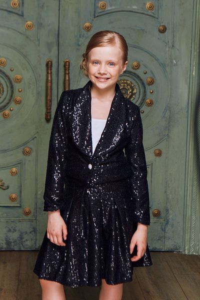 By Feyza Kids Collection Girl's Stardiva 3Pcs Set-(Jacket+Blouse+Skirt)The Most Beautiful of Sparkle