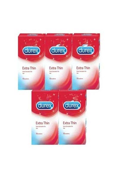 Durex Pack Of 5 Extra Thin Condoms