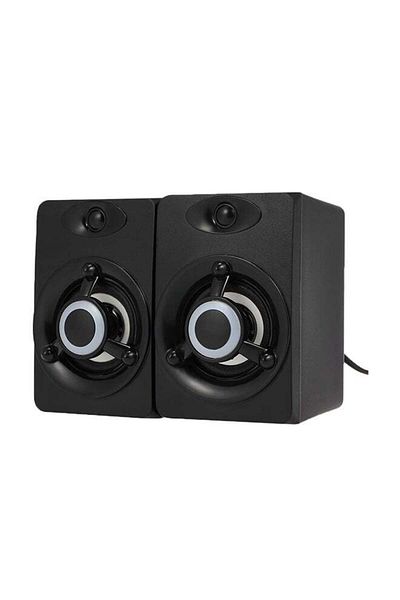 Generic SADA Portable Wired Stereo Speaker With LED Light LU-V4521 Black