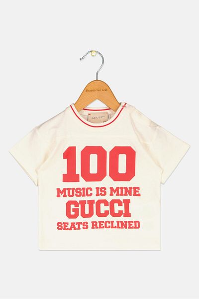 Gucci Toddlers Boy Crew Neck Short Sleeve Brand Logo Top, Multicolor