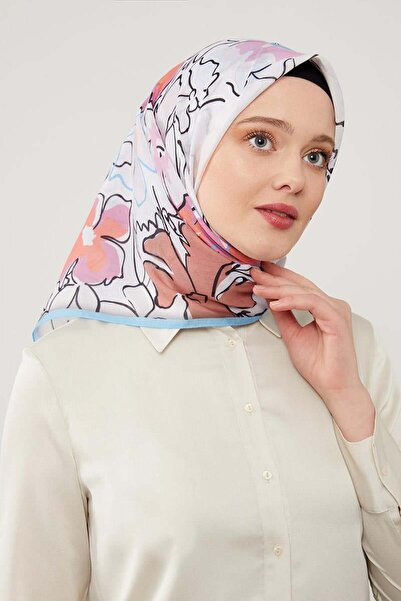 FİVESCARF وشاح قطني ناعم بنمط البرسيم الأزرق الجليدي