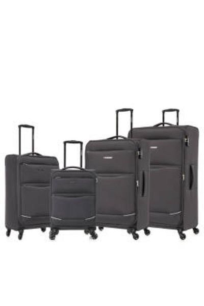 Generic STARGOLD 4-Piece Travel Trolley Set – Durable Polyester Luggage with Lock System, SG-T74 Dark Grey