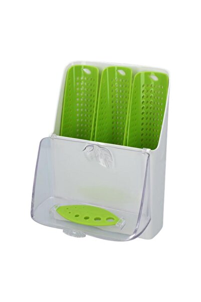 Generic Felli Trio All in One Freezer Safe Fresh Herb Snap Closure Storage Container White and Green