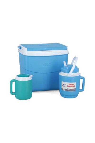 Generic Keep Cold Durable Insulated Thermal Camping Ice Chest Combo Set with Handle Blue