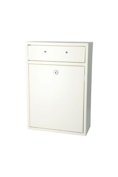 Generic erorex Wall Mount Tamper-Proof Heavy Duty Steel Mail Box with Lock White 7410