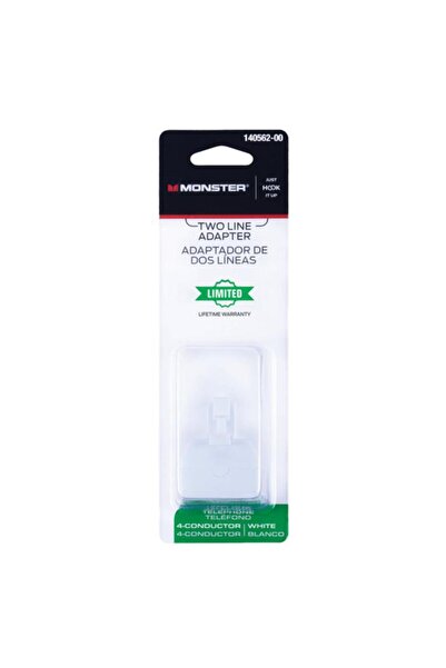Generic Monster Jhiu Carded Two Line Duplex Phone Adapter White 140562-00