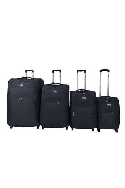 Generic STARGOLD Premium Fabric Trolley Set, 4PCS 2-Wheel Luggage 20/24/28/32", Durable Travel Case, Black