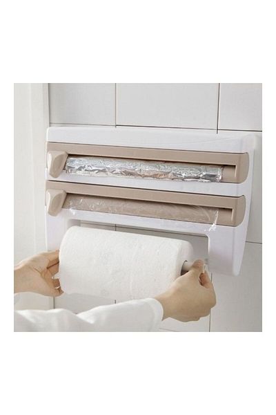 Generic Wall-Mounted Film Holder Khaki/White 39x10x24cm