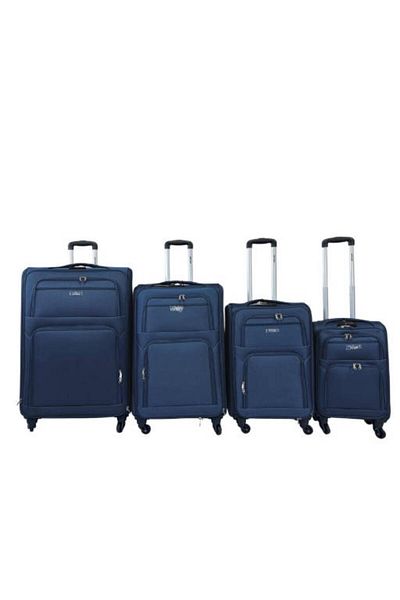 Generic STARGOLD Premium Fabric Trolley 4PCS Set with 360° Wheels, Lock System, 20/24/28/32 Inch, Dark Blue