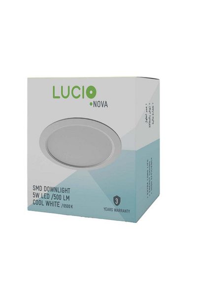 Generic Lucio 5W 500-Lumens High Efficiency Energy-Saving Downlight Cool White DR46a-5W-6500K