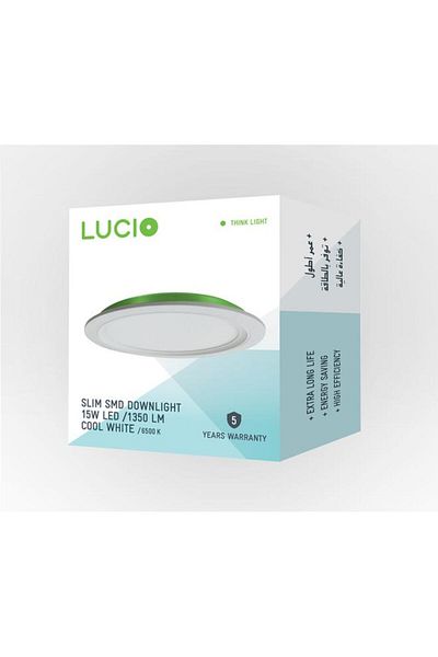 Generic Lucio 6500K 15W 1350 Lumen Durable LED Panel Light Cool White 170 x 29mm
