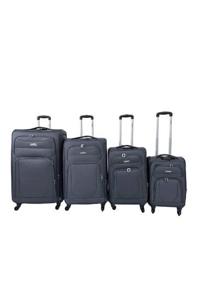 Generic STARGOLD Fabric Trolley Luggage Set 4PCS Premium 360° Wheels, 20/24/28/32", VT-TR512 Dark Grey